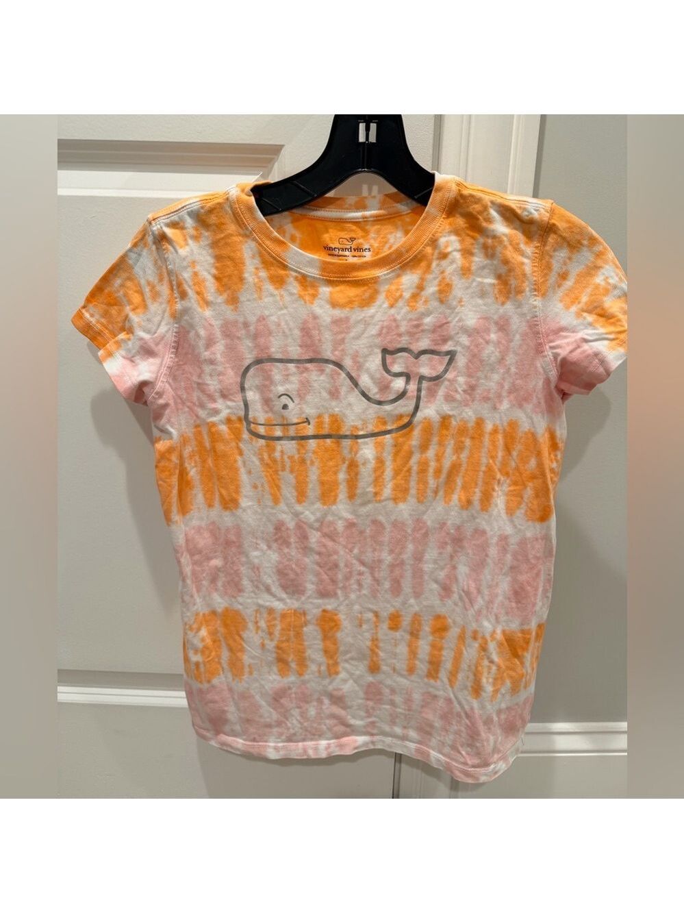 Vineyard Vines Kids Tie-Dye Whale Tee - Orange and Pink